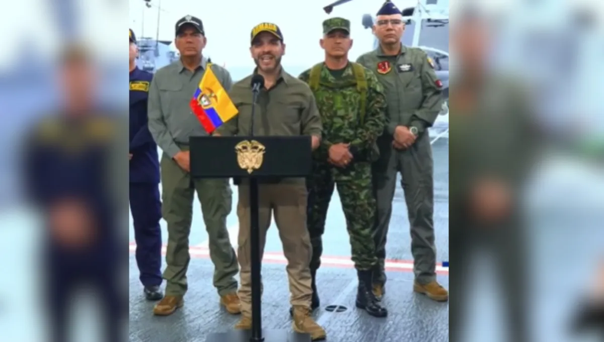 Abelardo De La Espriella durante su visita oficial a San Andrés. Abelardo De La Espriella anuncia decreto para reforzar la soberanía marítima en San Andrés