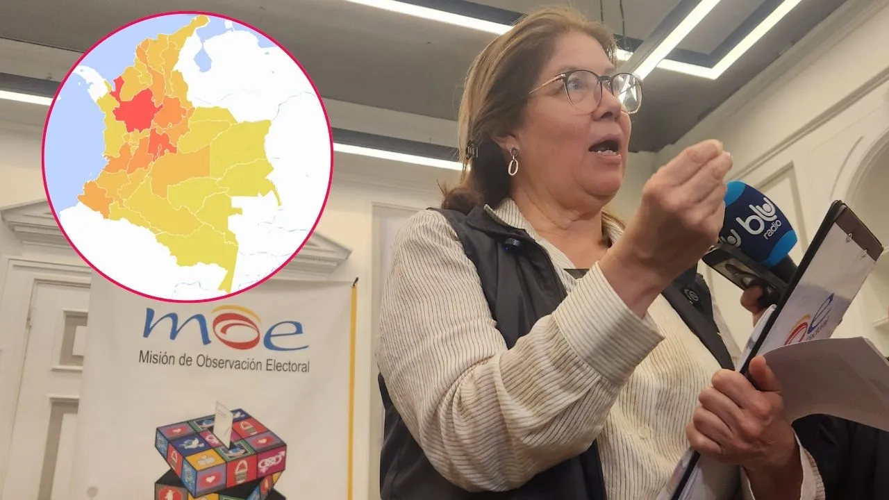 Alejandra Barrios, directora de la MOE, con el mapa de riesgo electoral "Las elecciones no se hacen desde Bogotá": MOE alerta por más de 339 municipios en riesgo electoral