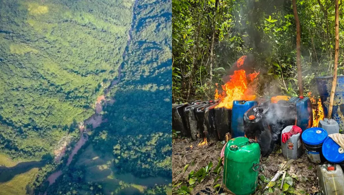 Antena satelital hallada en una mina ilegal en San Rafael, Antioquia. La antena satelital que destapó conexión entre una mina ilegal y el 'Clan del Golfo': ¿dónde fue?