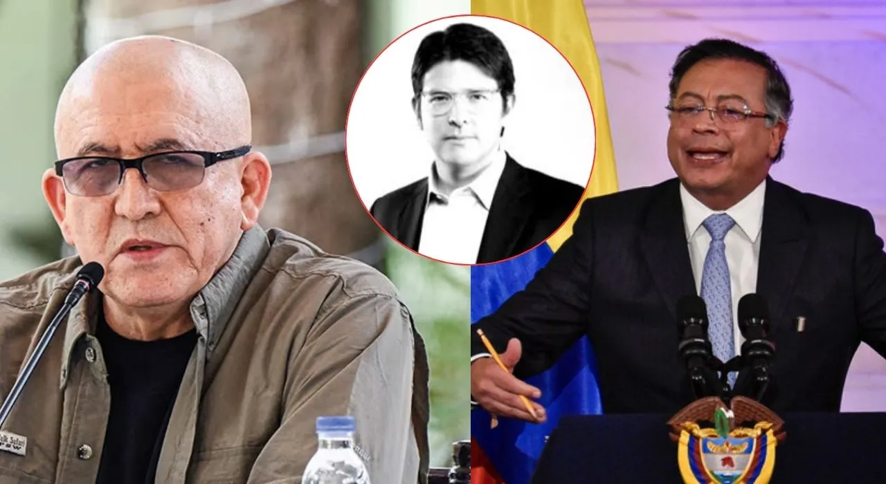 Antonio García máximo comandante del ELN y Gustavo Petro. ELN contrataca a Petro y niega responsabilidad en el crimen de Miguel Uribe, el mandatario también respondió