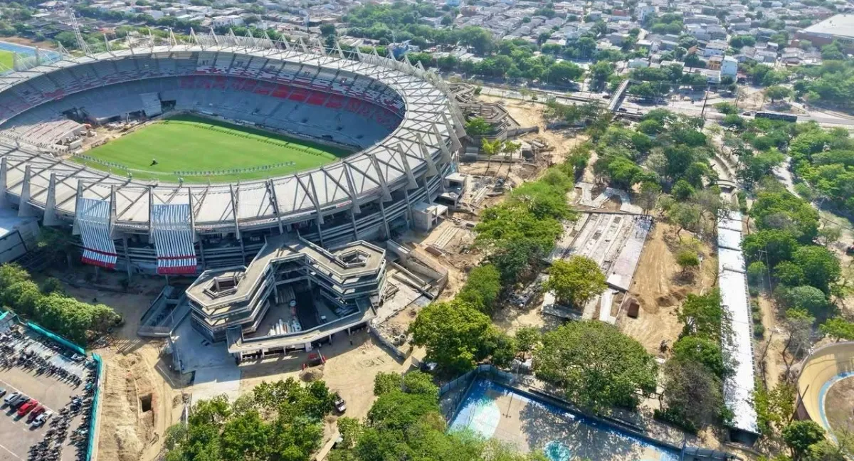 Así avanzan las obras en el estadio Metropolitano de Barranquilla. Obras en el Metropolitano de Barranquilla tienen un 56 % de avance: así se ve el estadio