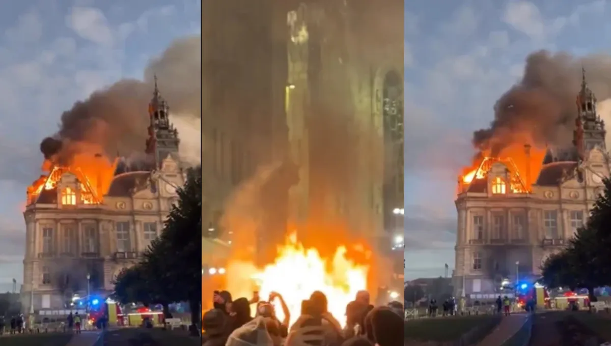 Así quedó el Ayuntamiento de Limoges tras el incendio que derribó su histórico reloj. Francia pierde un símbolo histórico: se derrumba el reloj del Ayuntamiento de Limoges