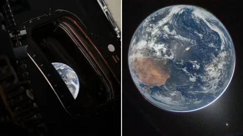 Astronautas de Artemis II envían primeras imágenes de la Tierra en su viaje a la Luna. Desde Orión, tripulación de Artemis II captura impactantes fotos de la Tierra rumbo a la Luna