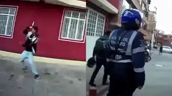 Ataque a agentes de tránsito Video | Hombres atacaron con armas blancas a agentes de tránsito en Bogotá: Distrito se pronunció