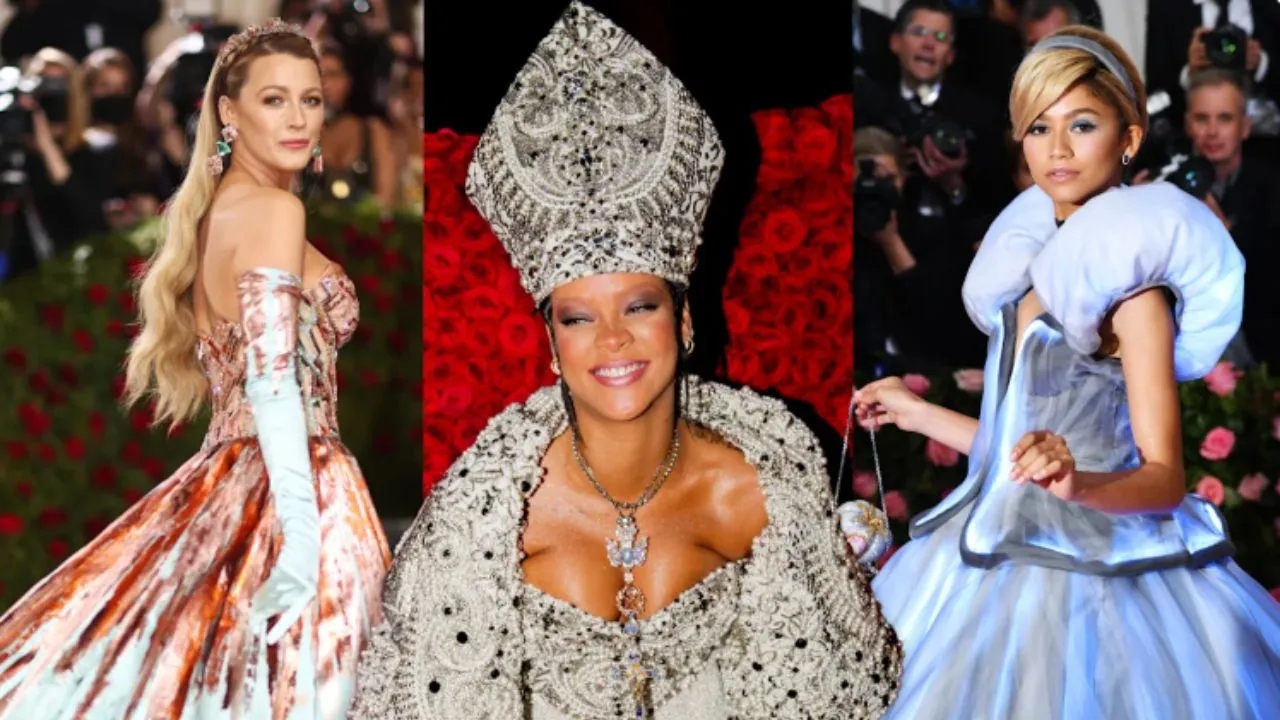 Blake Lively in 2022, Rihanna in 2018 and Zendaya in 2019. Met Gala 2026: fecha, temática y cómo ver desde Colombia el evento que domina la moda