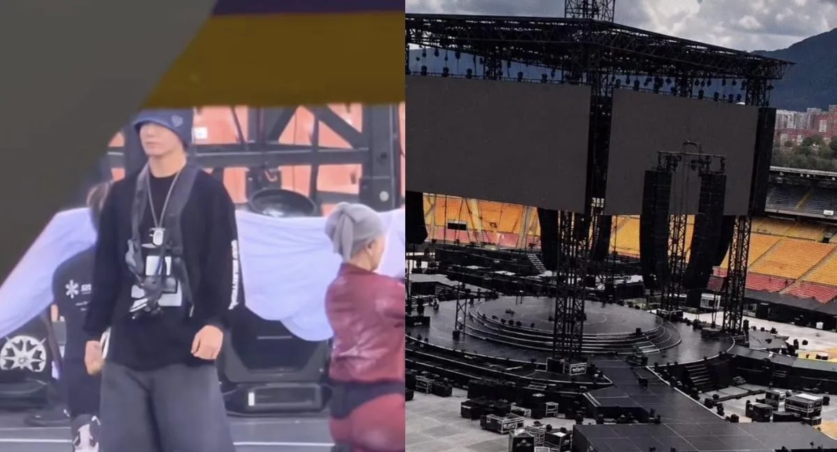 BTS en Bogotá haciendo pruebas de sonido Primeras imágenes de BTS haciendo pruebas de sonido en El Campín para el concierto en Bogotá