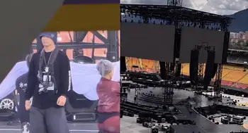 BTS en Bogotá haciendo pruebas de sonido Primeras imágenes de BTS haciendo pruebas de sonido en El Campín para el concierto en Bogotá