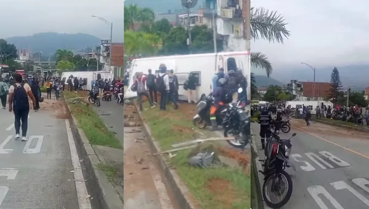 Bus perdió el control en el barrio Prado de Medellín y dejó 34 personas afectadas. Accidente en Medellín: bus se volcó y chocó contra dos vehículos; reportan 34 heridos