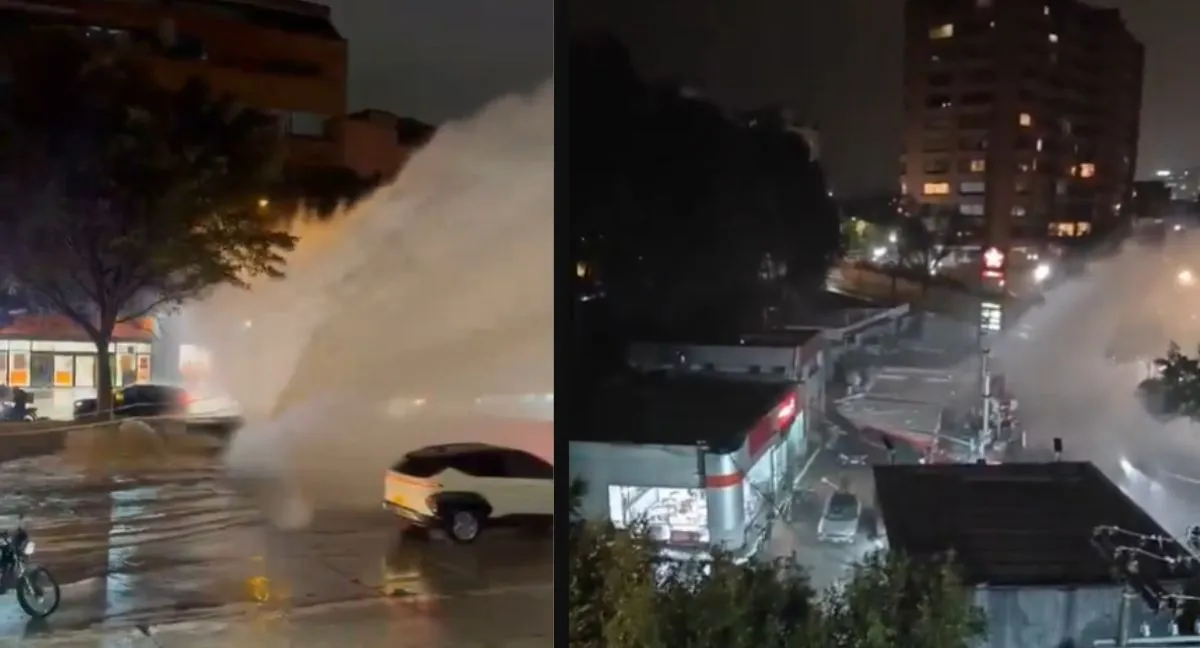 Caos en el norte de Bogotá: Gran fuga de agua en la Séptima. Atención: Fuga de tubo madre colapsa la movilidad en la carrera Séptima de Bogotá
