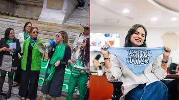 Carol Borda se coló en plantón de las congresistas que conmemoraban el derecho al aborto Agarrón por el aborto en el Congreso: Carol Borda vs. congresistas feministas