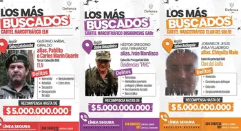 Carteles de los capos más buscados Los criminales de alto valor que están en la mira de EE. UU . y Colombia