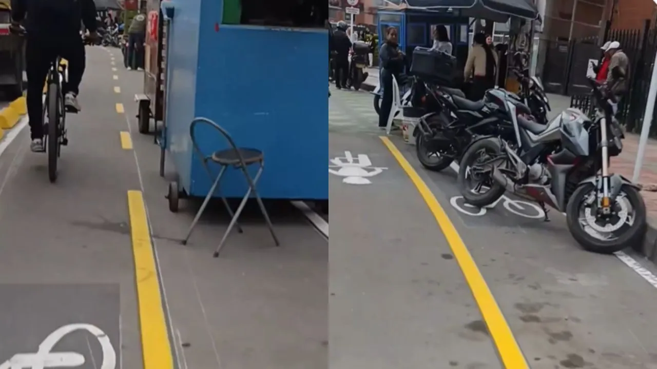 Ciclorruta Kennedy. Denuncian invasión de motos y vendedores en ciclorruta de Kennedy: "no se puede ni pasar"