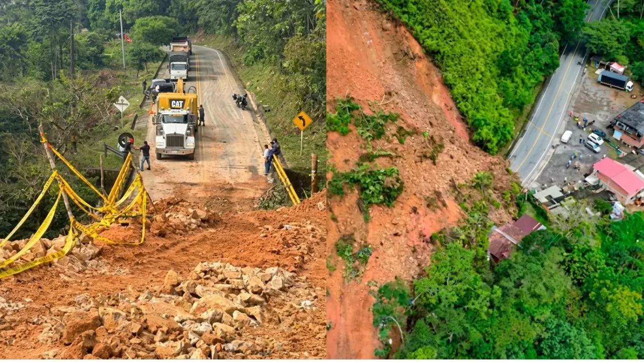 Continúa cerrada la vía Medellín-Bogotá. Vía Medellín-Bogotá sigue cerrada por derrumbe en San Luis: pérdidas millonarias y rutas alternas