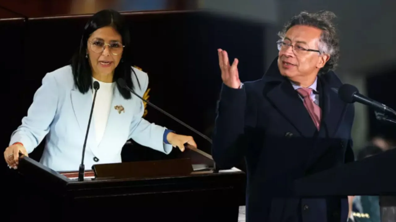 Delcy Rodríguez y Gustavo Petro. Así fue el encuentro entre Delcy Rodríguez y Gustavo Petro