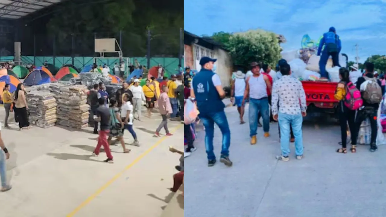 El coliseo del municipio fue acondicionado como albergue temporal ¿Por qué más de mil personas fueron desplazadas de zonas rurales del sur de Bolívar?