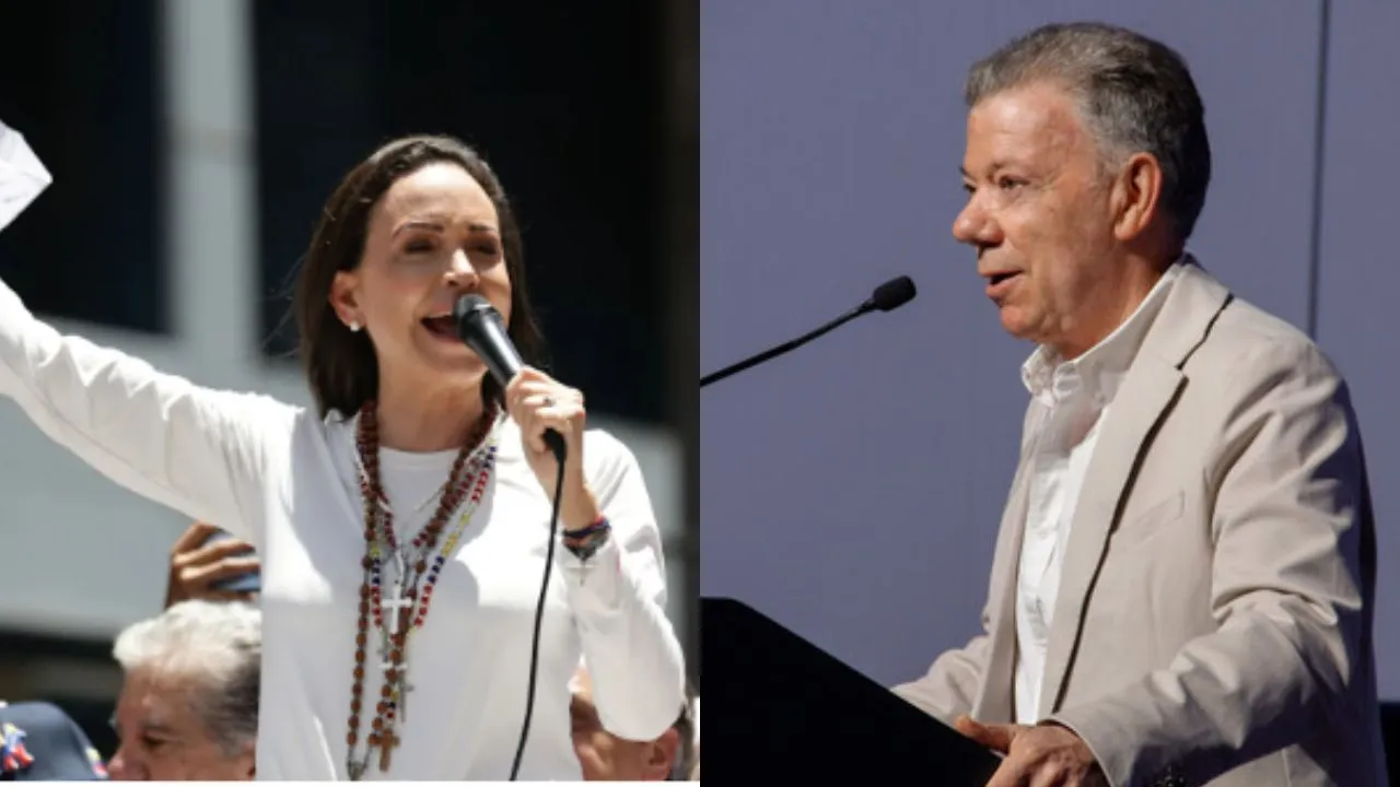 El expresidente y Nobel de Paz, Juan Manuel Santos, felicitó a María Corina Machado. El saludo de otro Nobel de Paz a María Corina Machado