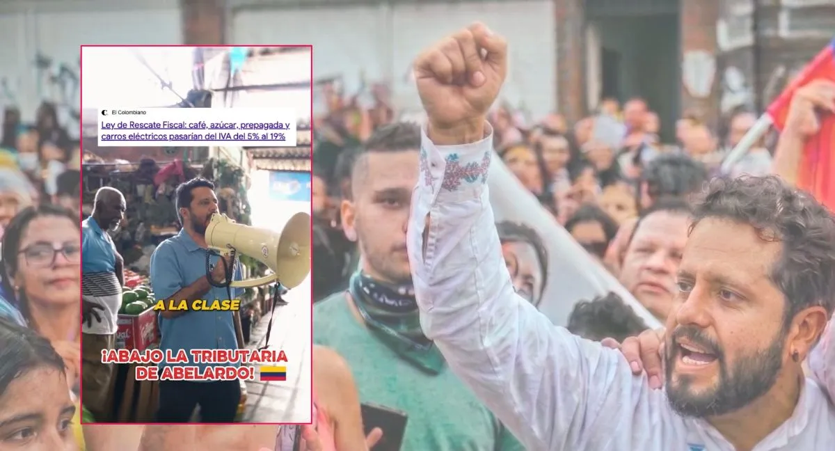 El representante del Valle del Cuaca fue con megáfono en mano y terminó generando molestia Polémica por comentario del congresista Alejandro Mondragón a trabajadores de una plaza