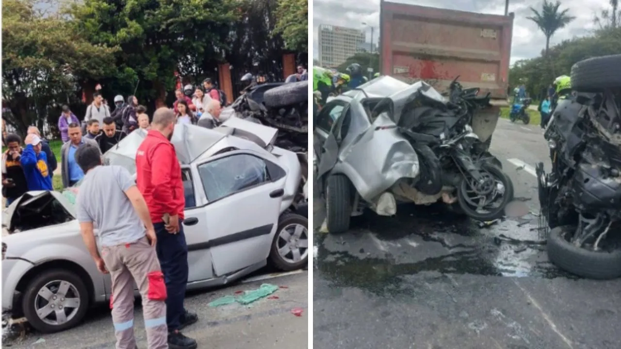 El siniestro vial dejó tres personas muertas en la avenida 68. Video revela cómo una persecución terminó en tragedia en la avenida 68 de Bogotá