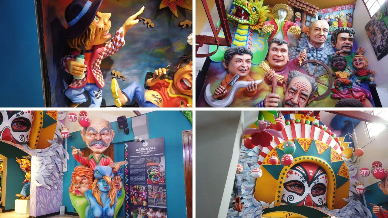 Figuras del museo del carnaval de negros y blancos El museo del Carnaval de Negros y Blancos: un lugar donde la fiesta vive todo el año