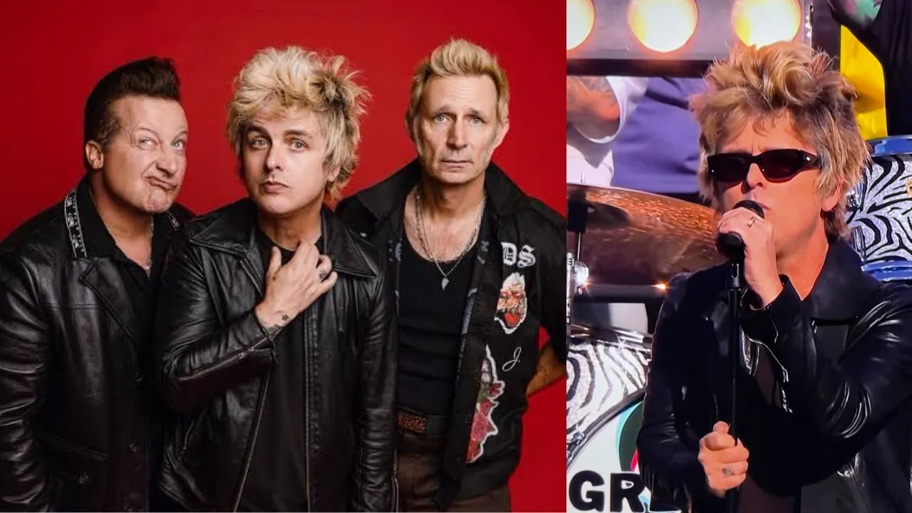 Green Day durante su presentación previa al Super Bowl. Green Day sacude la previa del Super Bowl con rock, clásicos y mensaje político