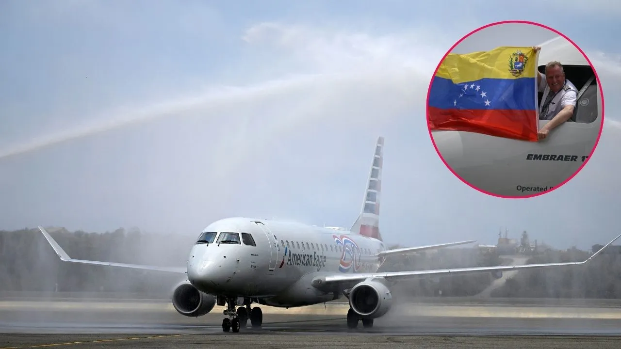 Histórico arribo del vuelo Miami–Caracas tras la reanudación de la ruta aérea. Esto vale un vuelo Miami-Caracas tras reanudarse la operación aérea entre EE. UU. y Venezuela