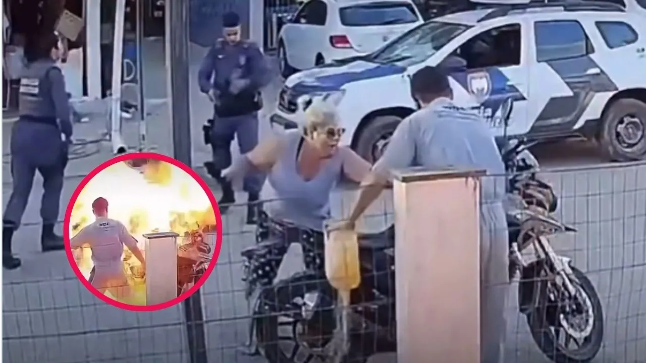 Hombre prende fuego a su moto en Brasil y su madre resulta herida. Video: hombre prende fuego a su moto y su madre resulta herida al intervenir en operativo