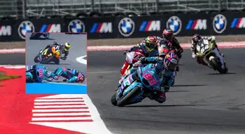David Alonso voló por los aires en Moto2. Fuerte accidente en Indonesia de David Alonso y descalificación escandalosa en Moto2