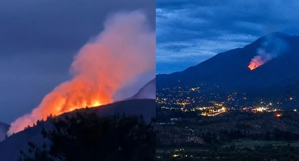 Incendio en Villa de Leyva Impresionantes imágenes de un nuevo incendio forestal en Villa de Leyva: gobernador pide celeridad