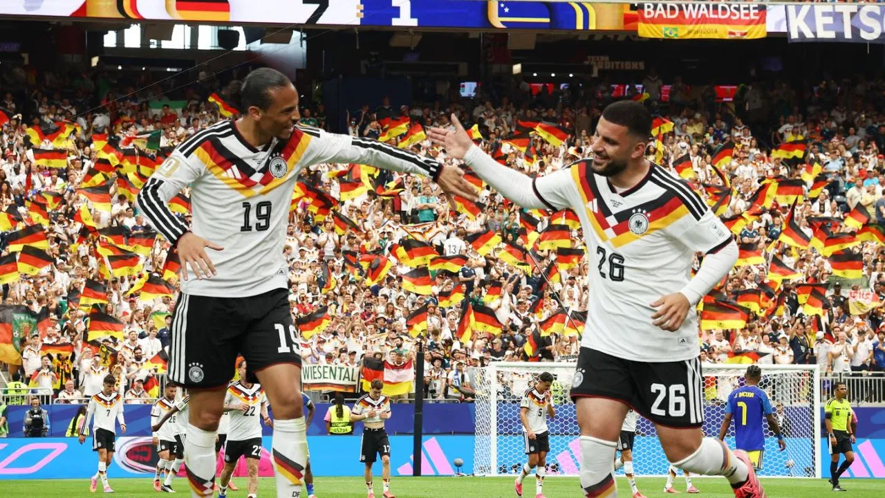 Jugadores de Alemania celebran uno de los goles ante Curazao en el Mundial 2026. Mundial 2026 | Alemania arrasó en su debut y goleó a Curazao: resumen y goles del partido