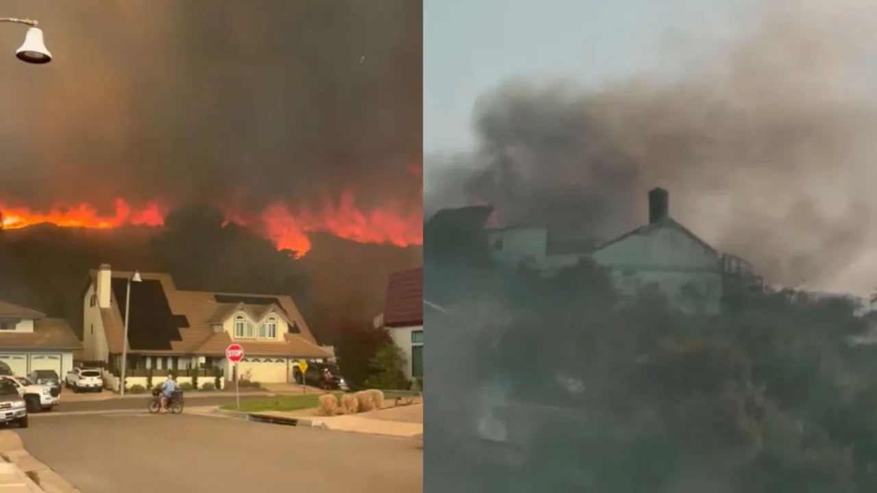 Las imágenes que ha dejado el incendio en California son dramáticas Video | Un voraz incendio forestal destruye mansiones de lujo en California