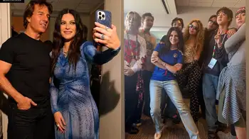 Laura Pausini compartió con BTS, Shakira y Tom Cruise durante la final del Mundial 2026. Laura Pausini vivió su momento más fan junto a BTS, Shakira y Tom Cruise en el Mundial