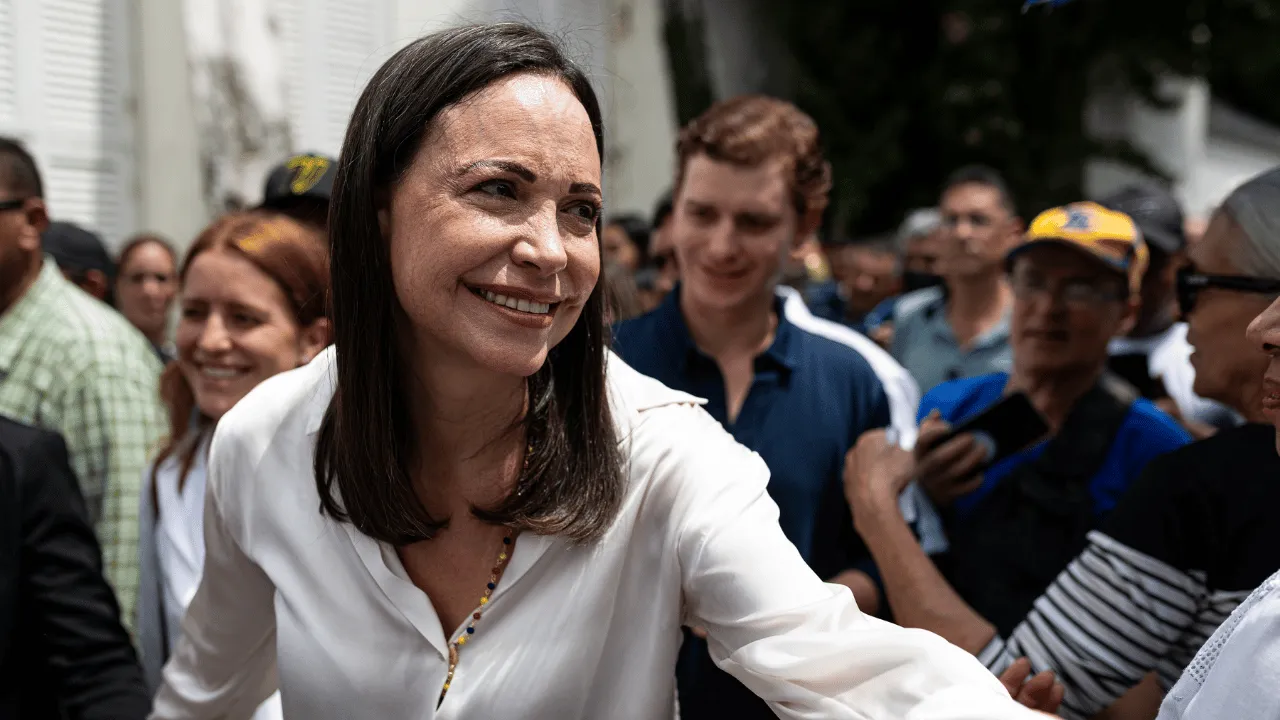 María Corina Machado, líder de la oposición venezolana y premio Nobel de Paz 2025. María Corina Machado le mandó un mensaje a Colombia en día de elecciones presidenciales: ¿qué pidió?