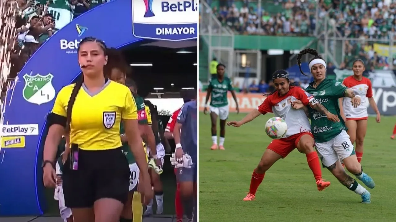 Mariana Quintero, árbitra de final entre Deportivo Cali y Santa Fe, por la Liga Femenina Destapan polémica por el arbitraje de la final de la Liga Femenina BetPlay, ¿qué pasó?