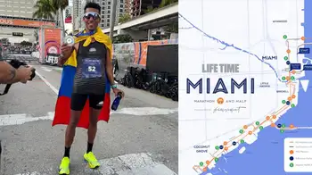 Mauricio González, campeón de la Media Maratón de Miami. ¿Quién es Mauricio González, el colombiano que corrió por primera vez la Media Maratón de Miami y la ganó?