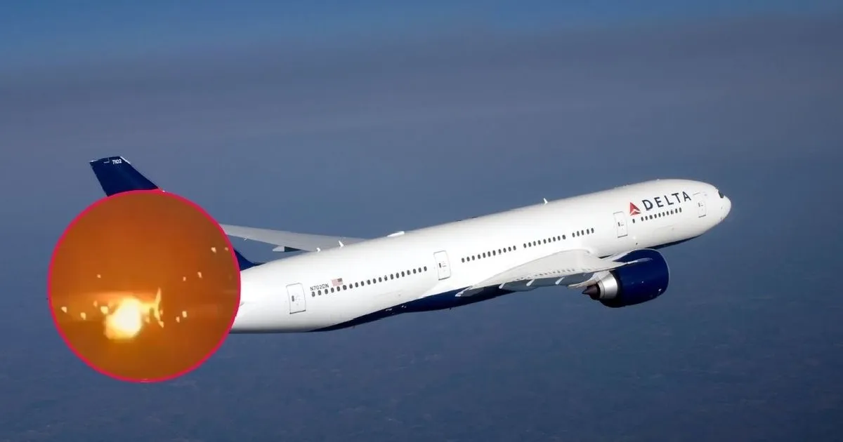 Motor de avión de Delta explota en pleno despegue Video | Motor de avión de Delta explota y genera caos en pasajeros