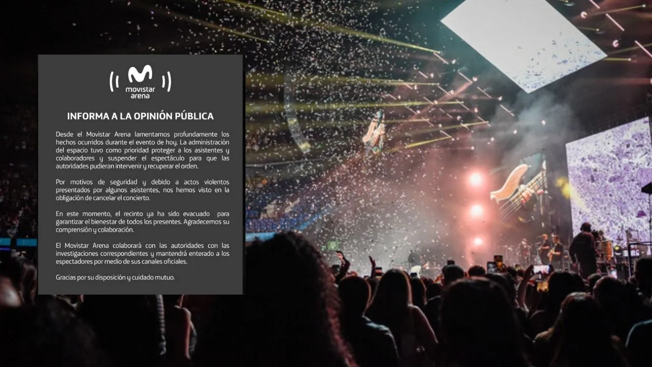 Movistar Arena se pronunció ante disturbios en la antesala de Damas Gratis Movistar Arena responsabiliza de desmanes en Damas Gratis a “algunos asistentes”, dicen que lo lamentan profundamente