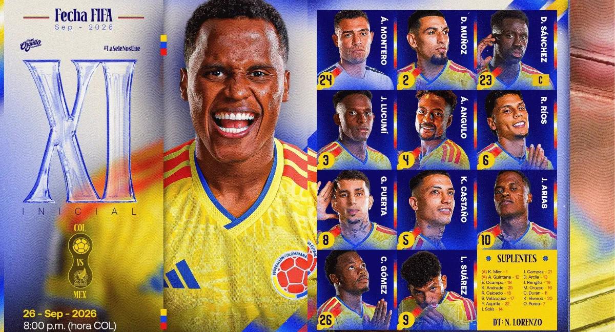 Néstor Lorenzo confirmó la alineación de Colombia contra México en Baltimore (Maryland). Alineación de Colombia vs. México hoy: los 11 titulares de Lorenzo en el primer partido sin James