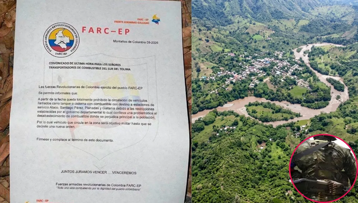 Panfleto con amenazas a transportadores de combustible en el sur del Tolima. Alerta en el sur del Tolima: denuncian panfleto que amenaza a transportadores de combustible