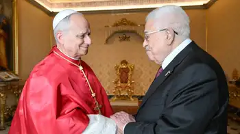 Papa León XIV y Mahmud Ridha Abás El papa León XIV se reúne por primera vez con el presidente palestino Abás en medio de la crisis en Gaza