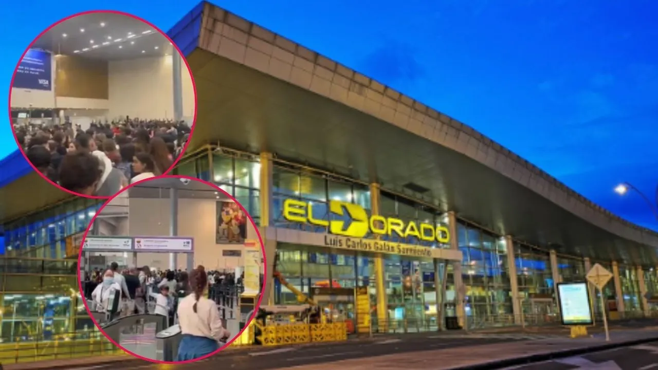 Pasajeros reportaron largas filas en el aeropuerto El Dorado Largas filas en el aeropuerto El Dorado por demoras en Migración durante el inicio de la semana de receso