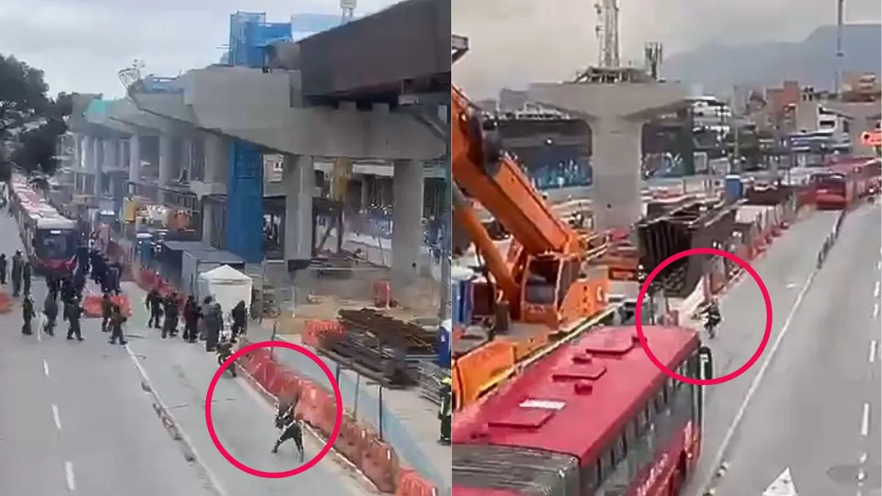 Pedrada TransMilenio metro Video | Trabajador de obras del metro de Bogotá lanzó piedras a buses de TransMilenio