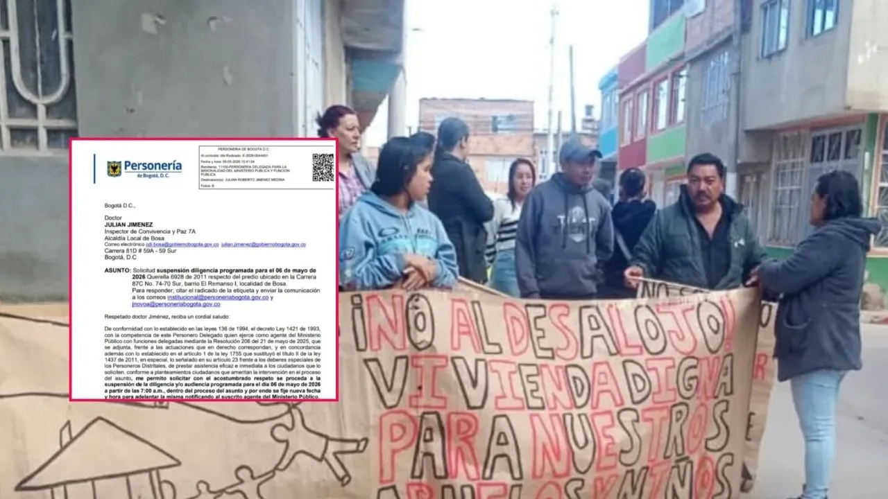 Piden suspender desalojo en Bosa ¿Se suspende el desalojo en Bosa? Este documento tiene en vilo la diligencia programada para hoy