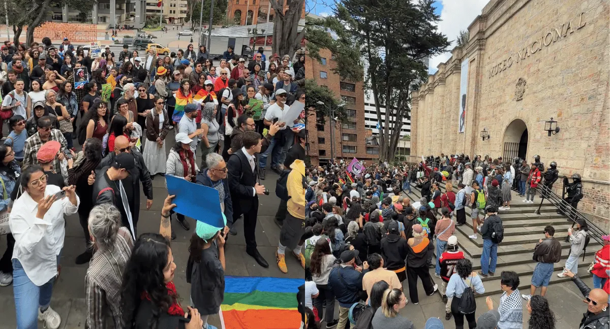 Plantón en el Museo Nacional reunió llamados al Gobierno por las obras retiradas. Video | Los fuertes llamados al Gobierno en el plantón del Museo Nacional por las obras retiradas
