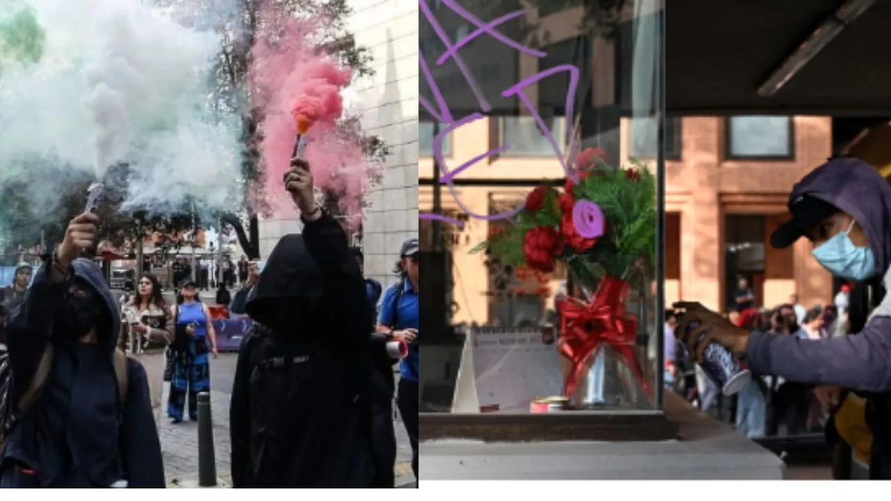Protesta en apoyo a Palestina en Bogotá terminó en disturbios Protesta pro-Palestina en Bogotá termina en disturbios y daños a CAI en el norte