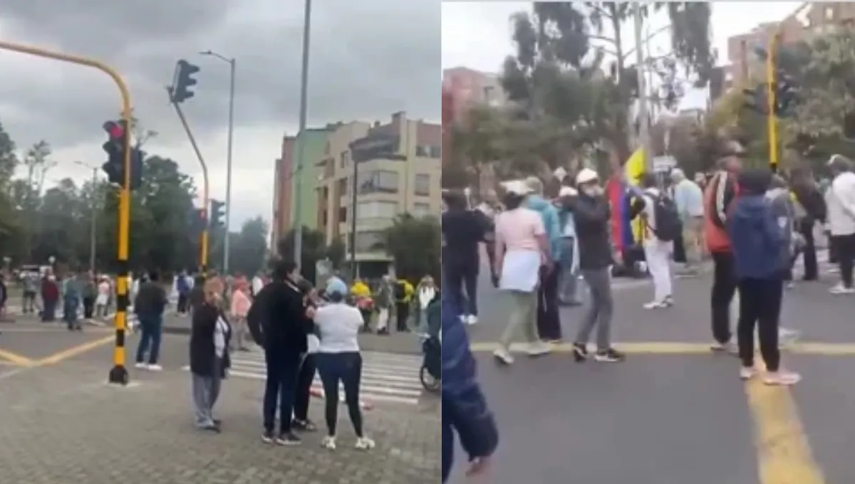 Protesta en La Esmeralda por cierres de carrera Allianz 15K en Bogotá. La Esmeralda protesta por cierres viales durante la carrera Allianz 15K en Bogotá