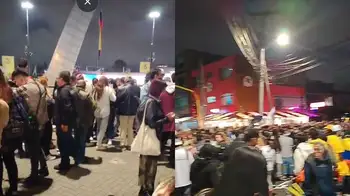 Protestas en Corferias. ¿Qué pasa en Corferias? Simpatizantes de Iván Cepeda se movilizan hacia ese centro de votación
