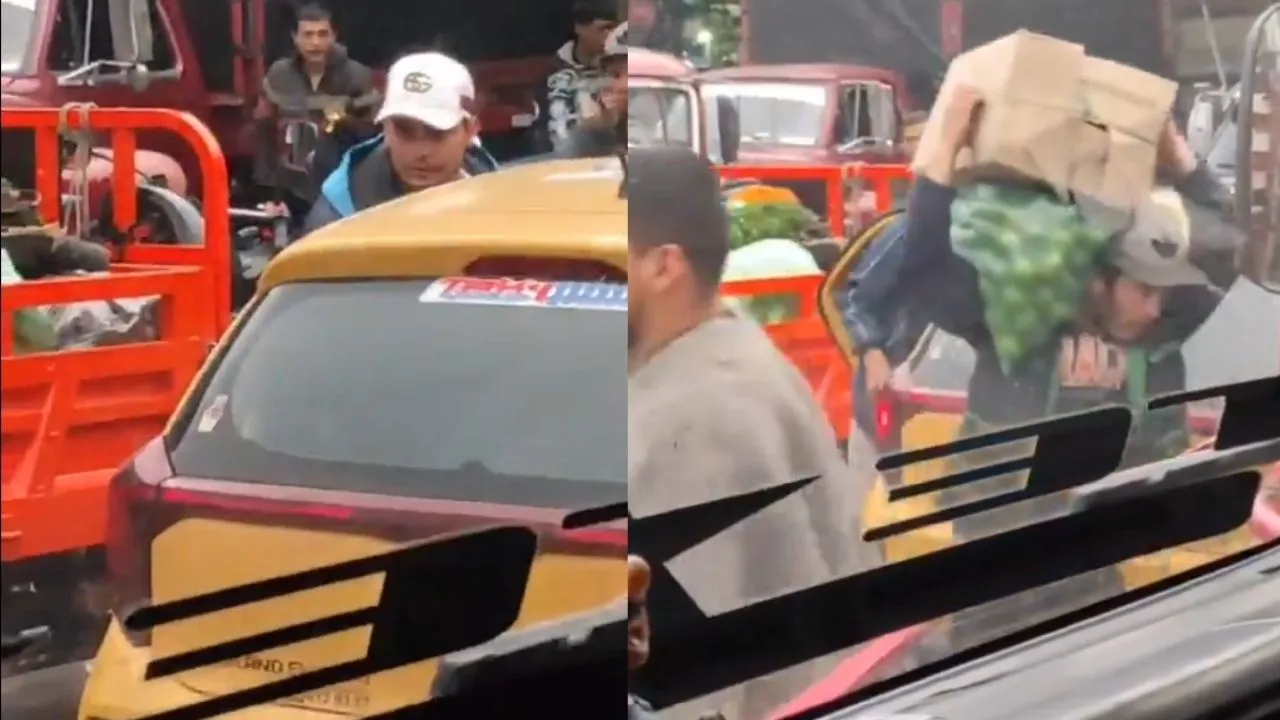 Robo a taxista en Corabastos Dejaron a taxista sin cebolla, limón y papa: graban nueva modalidad de robo en Corabastos