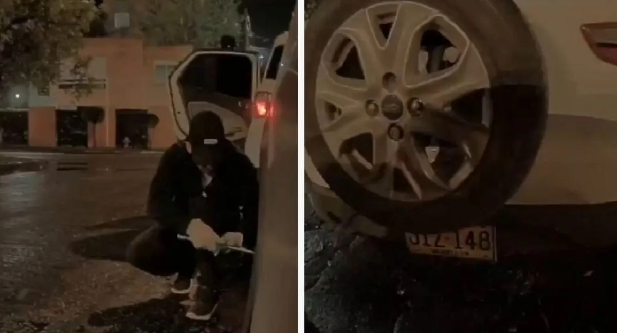 Robo Tesla Bogotá Video | Así intentaron robarse una llanta de un Tesla en Bogotá: todo quedó grabado