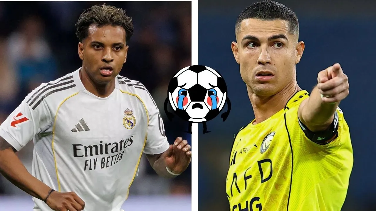 Rodrygo, jugador de Brasil y CR7, estrella de Portugal. Fotos: Real Madrid y Liga Saudí. Brasil llora lesión de Rodrygo y Portugal ora por salud de Cristiano Ronaldo previo al Mundial 2026