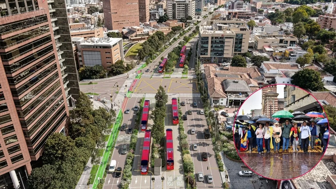 Se convocaron manifestaciones por la carrera Séptima Comienzan obras de TransMilenio por la carrera séptima con plantón incluido